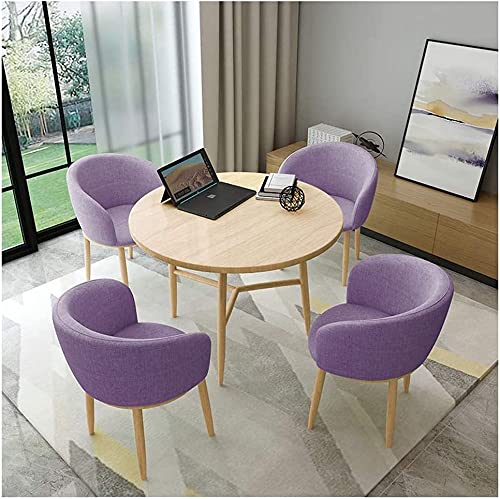 Small Apartment Dining Table W/Chair - Save Space Round Table and Chair Combination 4 Balcony Table and Chair Set Office Hotel Living Room Cafe Restaurant Dessert Shop ( Color : Grey , Size : 70cm )