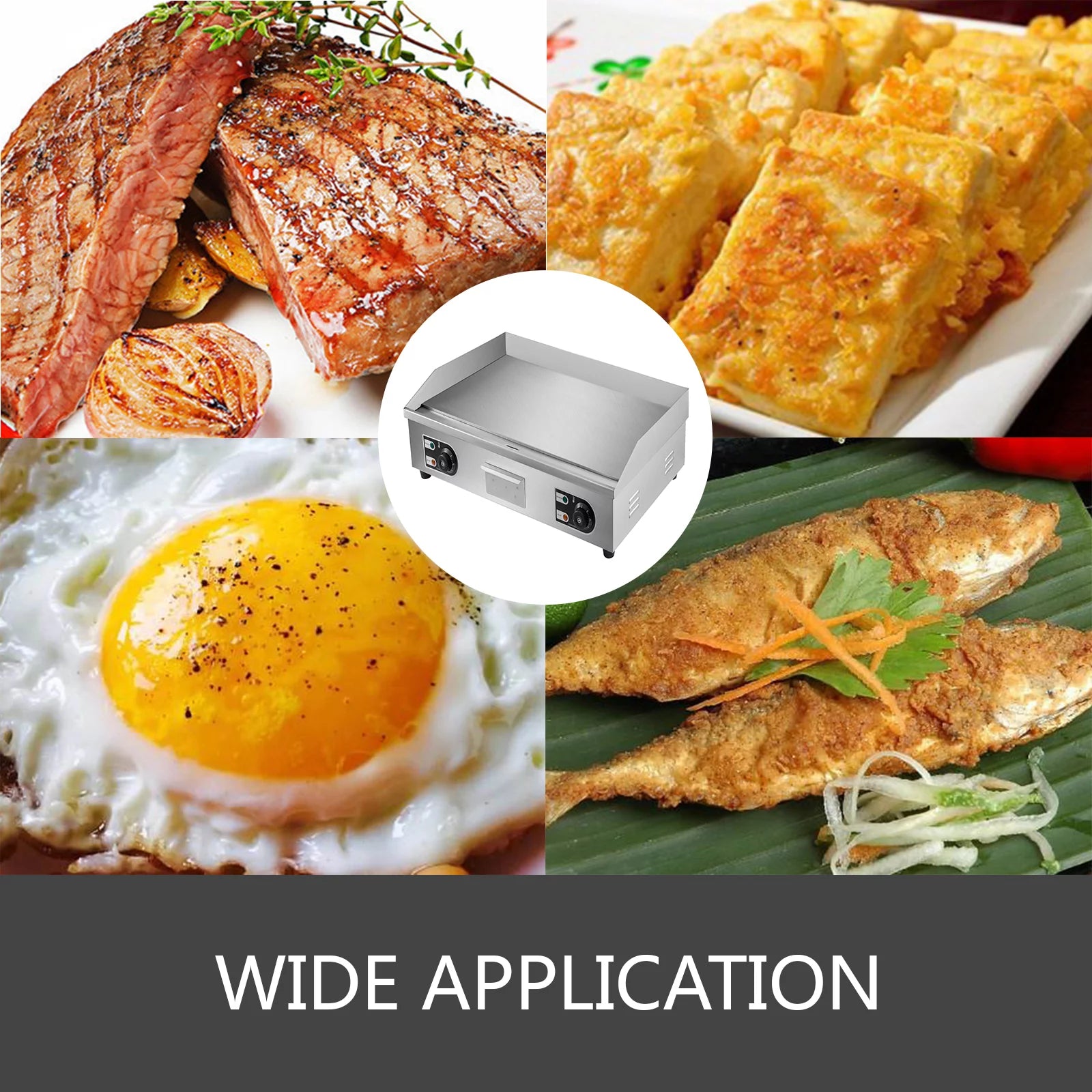 Electric Countertop Flat Top Griddle 110V Non-Stick Commercial Grill U594211
