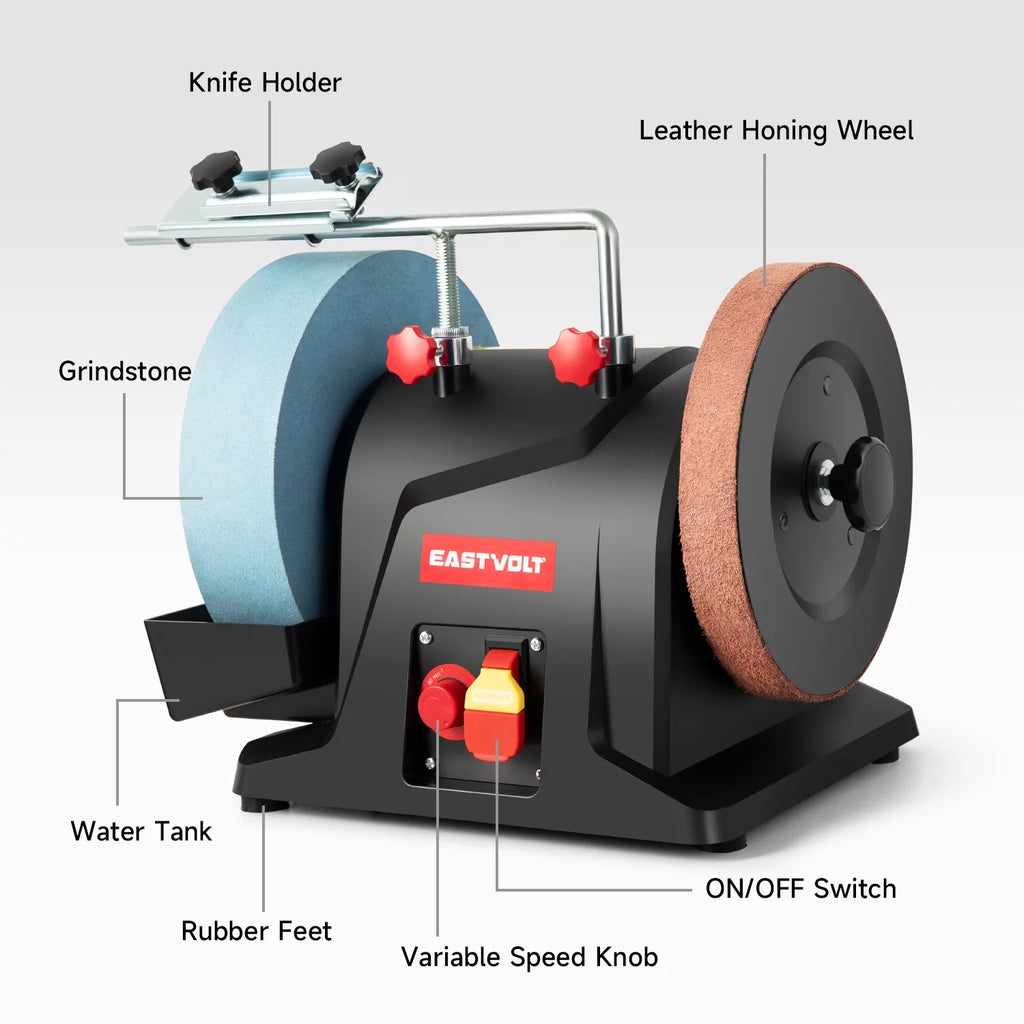 10 Inch Low Speed Wet Grinding Machine, Variable Speed Water Cooled Sharpening System U54726