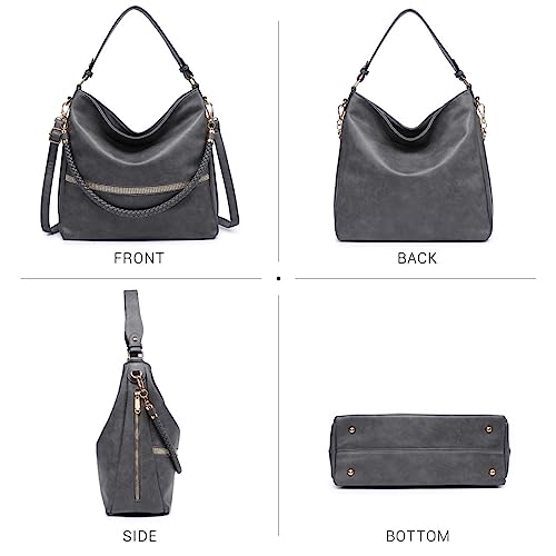 Vegan Leather Hobo Handbag with Long Strap Z2375