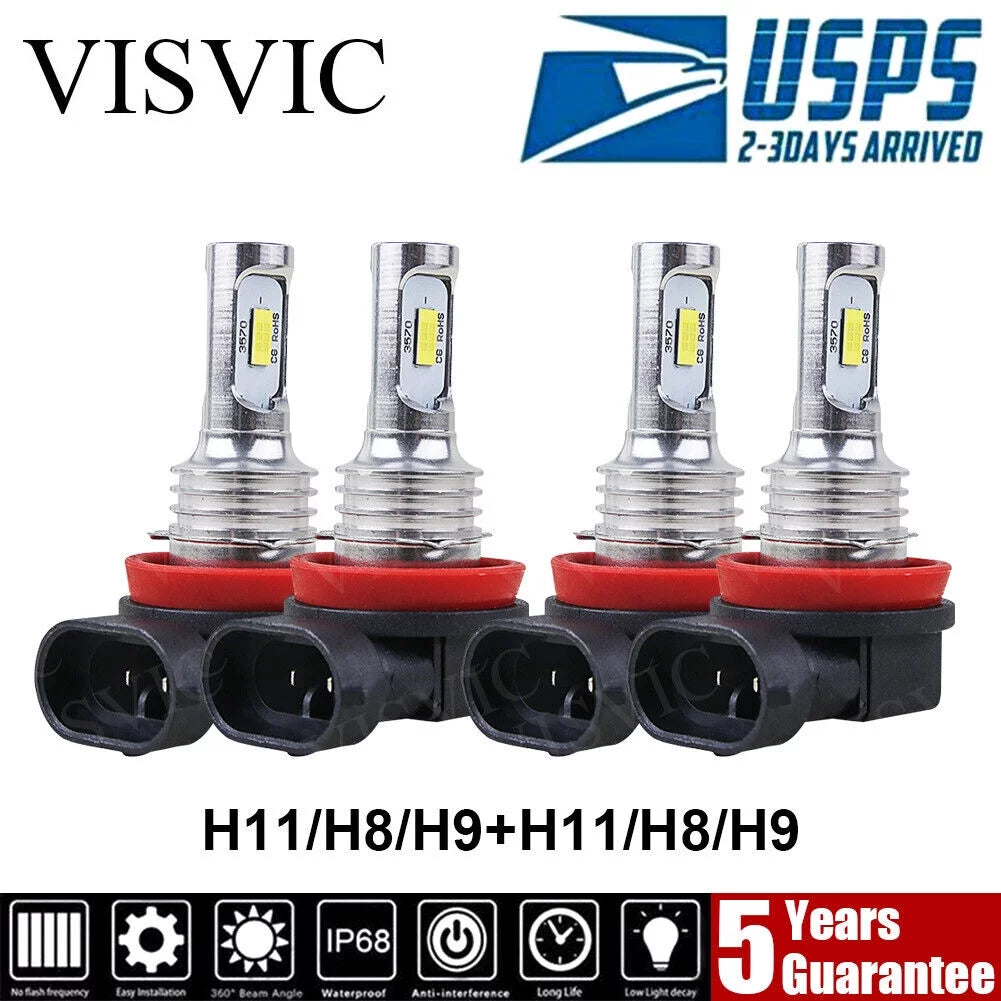 H9 H11 LED Headlight Bulbs Combo High Low Beam for Nissan Sentra 2013-2019 X295