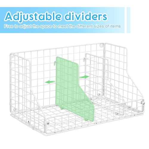 Stackable Can Rack Organizer for Pantry Storage with Adjustable Dividers, 2-Tier Metal Wire Basket Q858942
