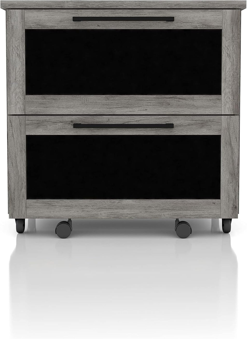 Vintage Grey Oak 2-Drawer File Cabinet Z4681