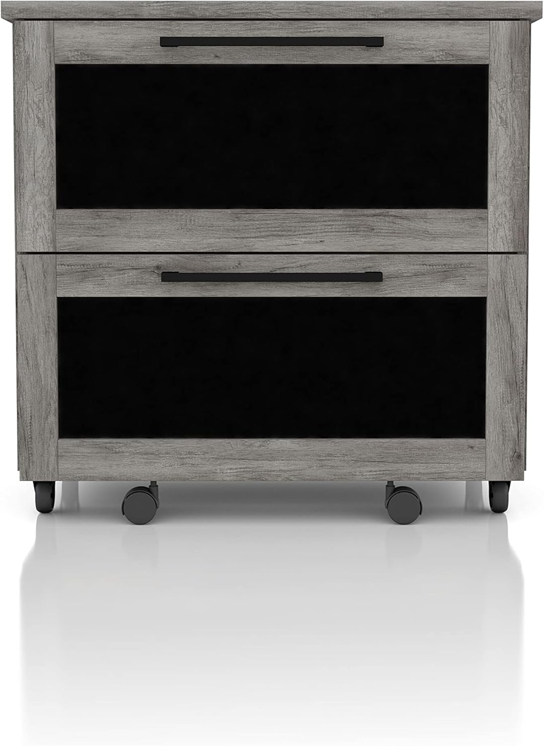 Vintage Grey Oak 2-Drawer File Cabinet Z4681