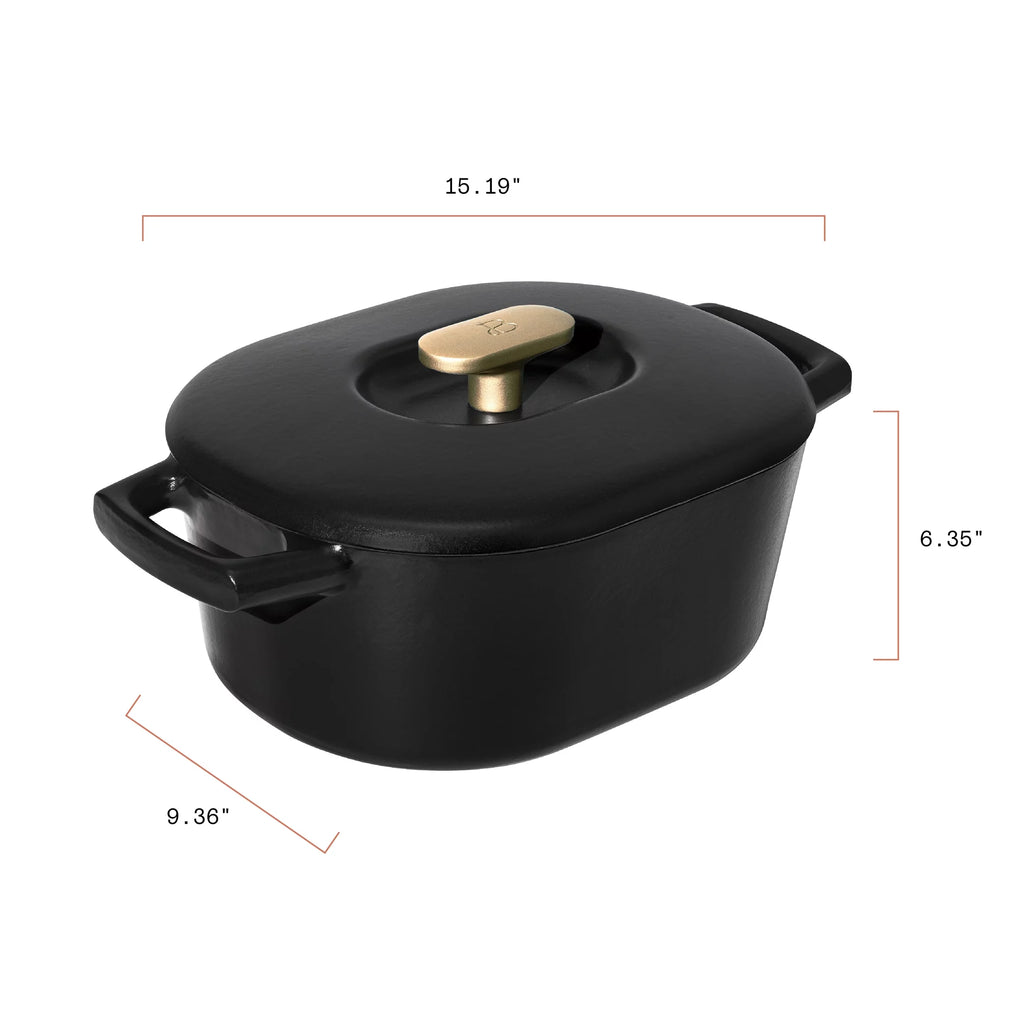 6 Quart Enamel Dutch Oven, Black Sesame Y718648