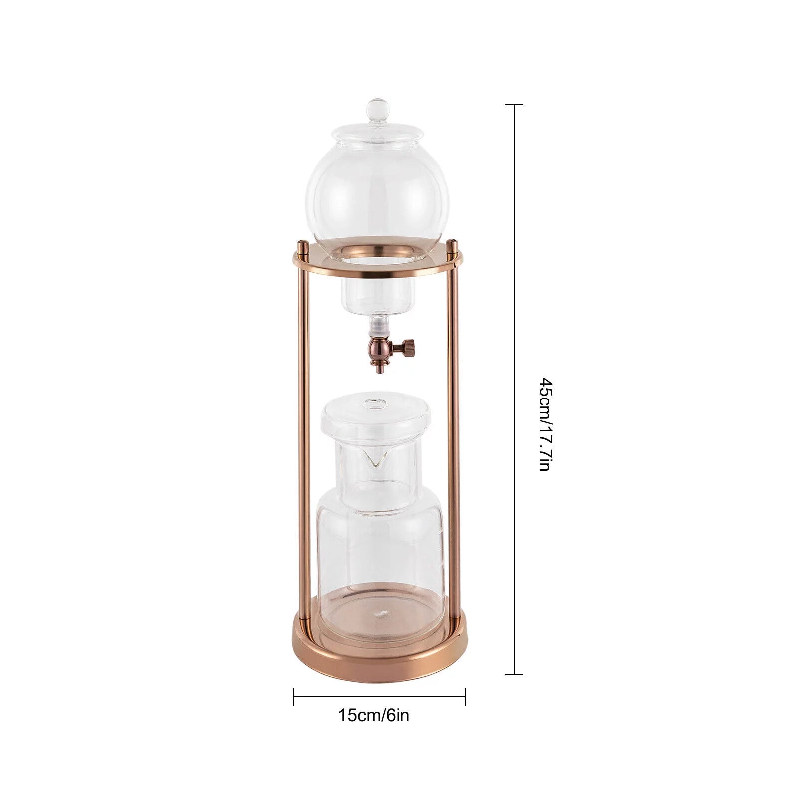 Cold Brew Coffee Maker Iced Dripper Pot 600ml Gold W1233