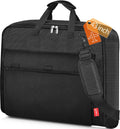 MISSLO Carry On Garment Bags for Travel with Shoulder Strap 43'' Suit Bags for Men Travel 2 in 1 Waterproof Suit Cover Bags with 3 Pockets Hanging Clothes Bag for Business Trip, Black