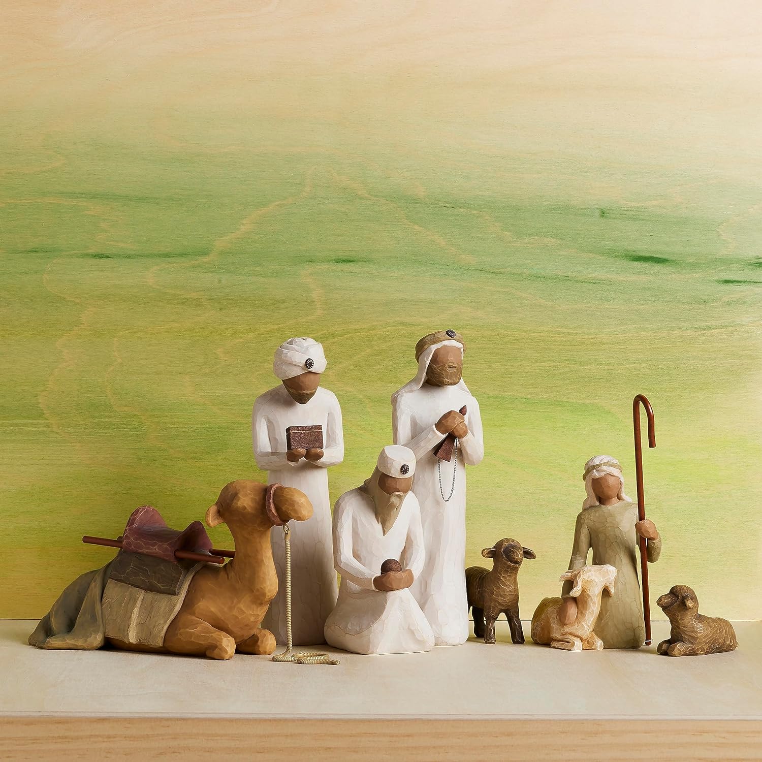 Nativity Scene Figures with Three Wisemen, Shepherd, Animals 7-Piece Set N9013