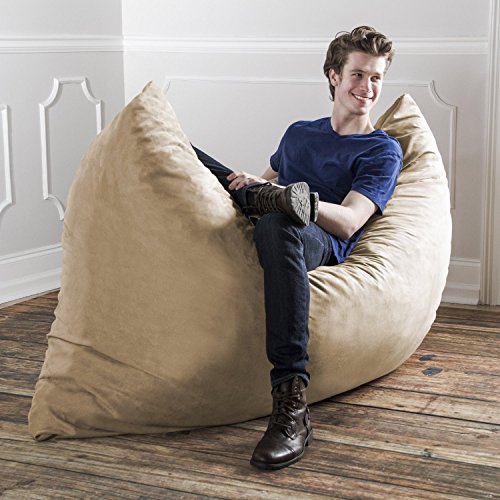 Bean Bag Floor Pillow and Lounger, 5.5-Foot, Chocolate P20388