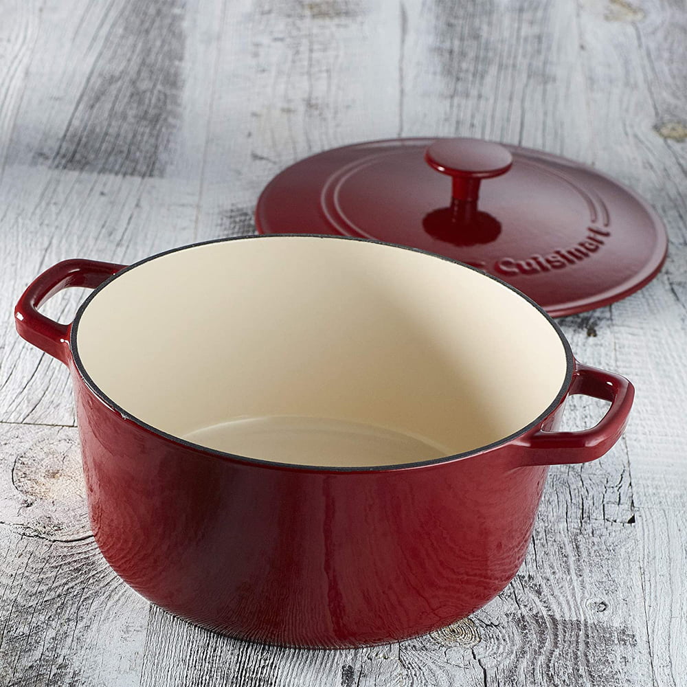 Enameled Cast Iron 5 Qt Covered Casserole, Cardinal Red T7794