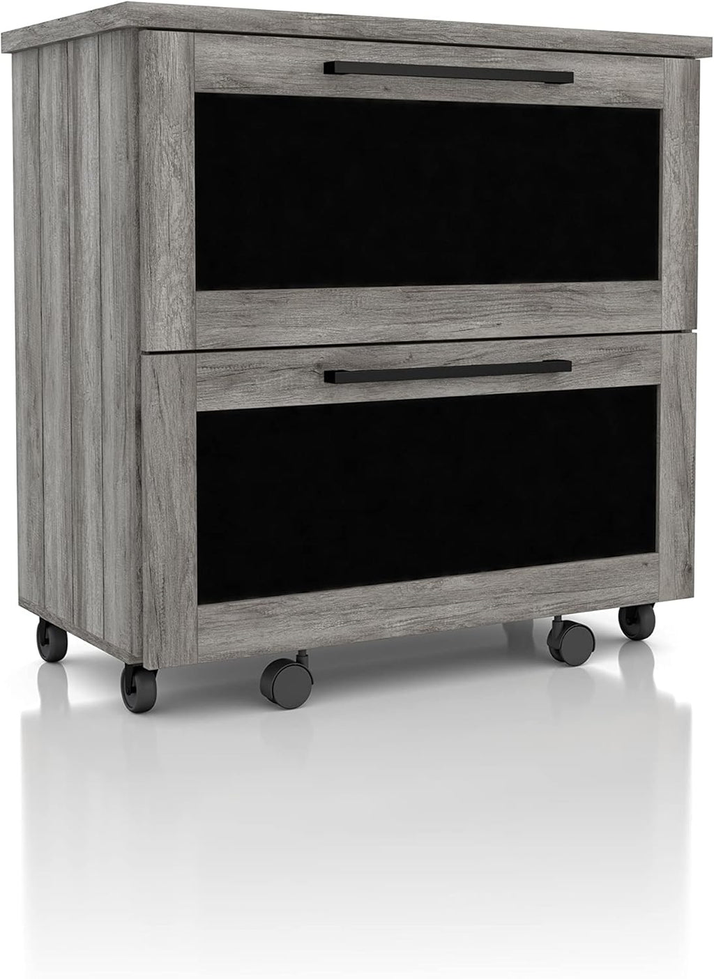 Vintage Grey Oak 2-Drawer File Cabinet Z4681