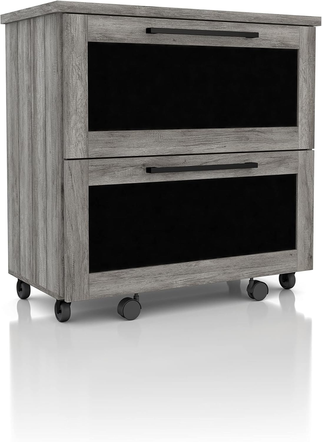 Vintage Grey Oak 2-Drawer File Cabinet Z4681