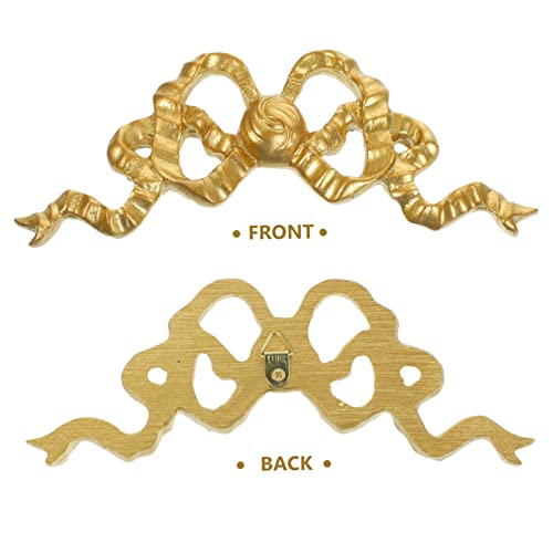 Golden bow-knot wall decor carved wood onlay J419280