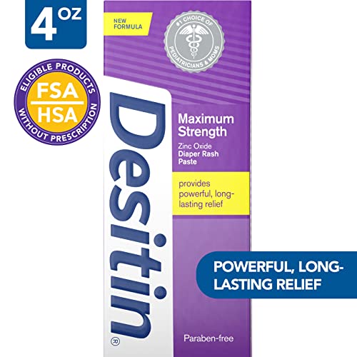 Baby Diaper Rash Cream with 40% Zinc Oxide, Hypoallergenic Paste, 4 oz V5862