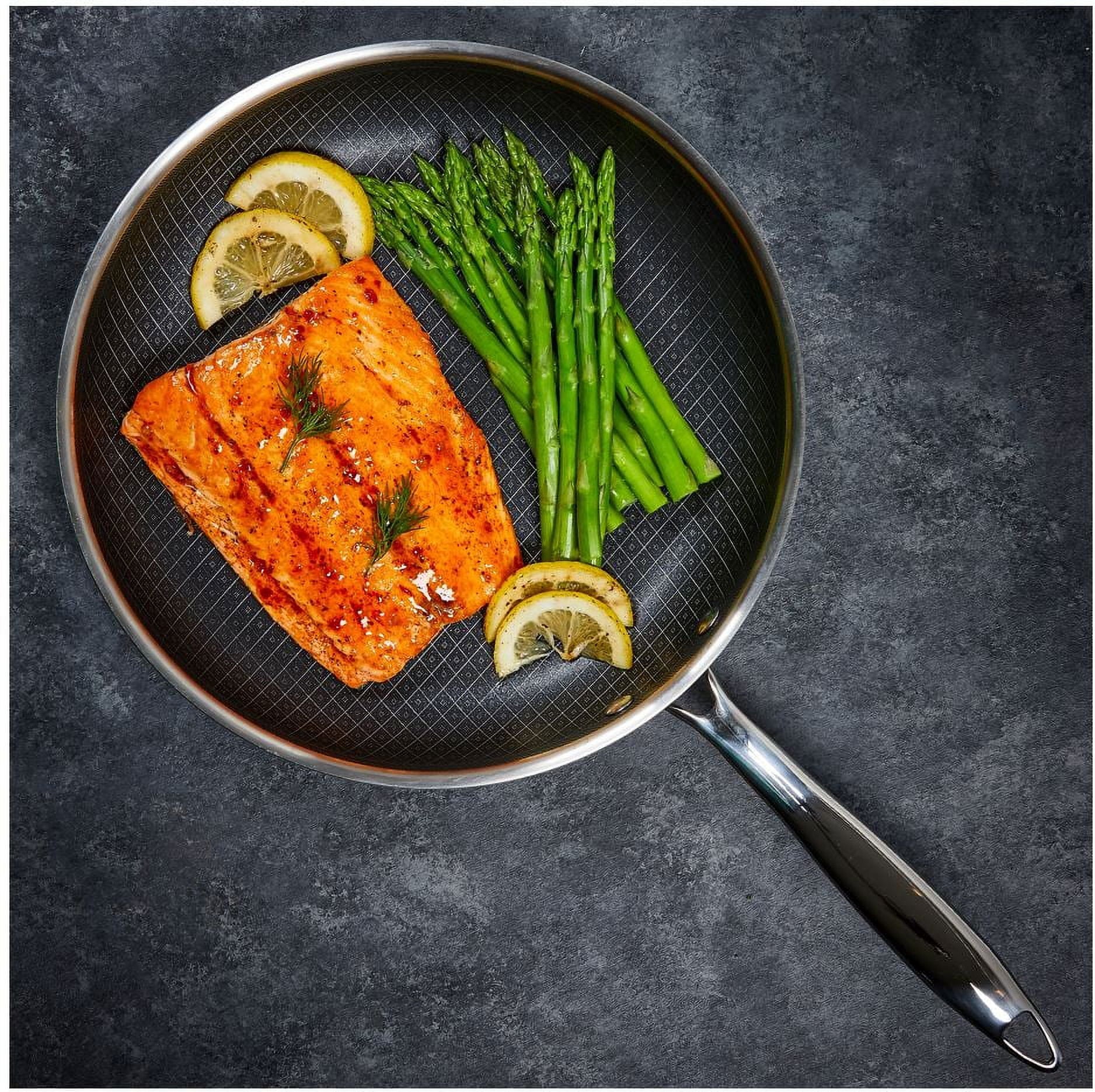 8 inch Skillet Fry Pan with Lid, Stainless Steel, Nonstick O583746
