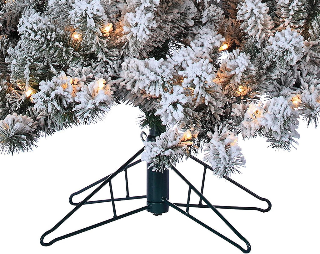 Flocked Pre-Lit Christmas Pine Tree 7ft H518022