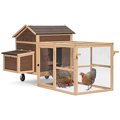 Mobile Chicken Coop with Wheels and Removable Bottom U424