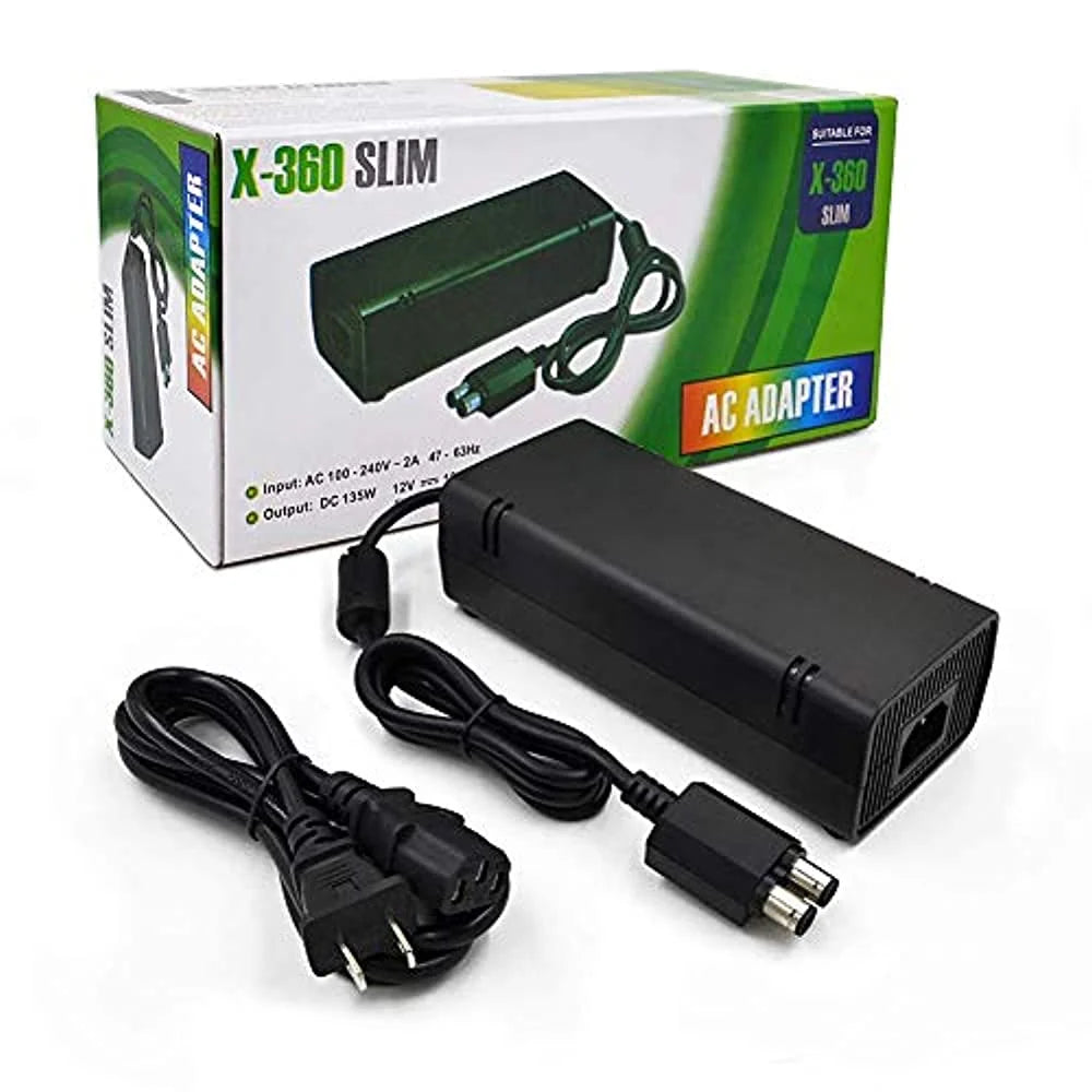 Power Supply for Xbox 360 Slim with Cable, Black C311936