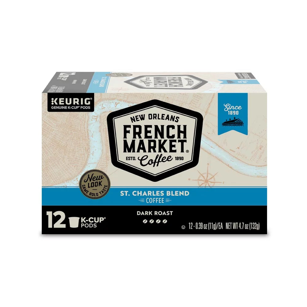 French Market St. Charles Blend Single Serve Coffee Pods, 12 Count
