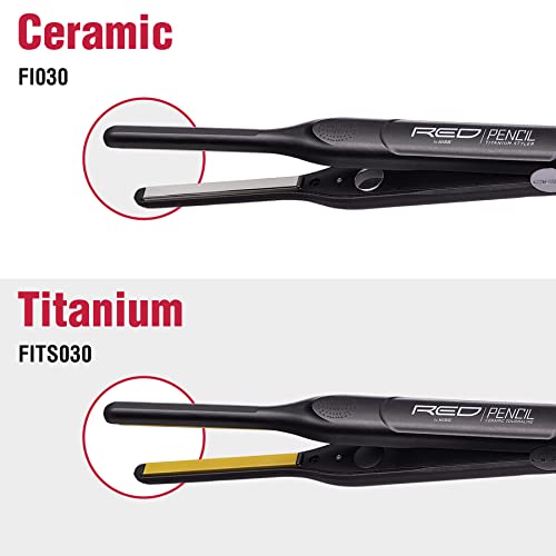 Red Pencil Flat Iron Hair Straightener, 0.3 Inch, Ceramic N54104