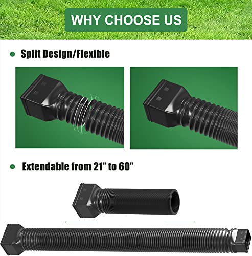 Flexible Rain Gutter Downspout Extensions, 21 to 60 in, Black G217