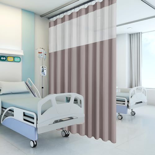 Inherent Flame Retardant Hospital Curtains Room Divider, Basement Divider,Grommet Privacy Medical Clinic Curtains(1 Panel, 9x8FT,Dark Blue)