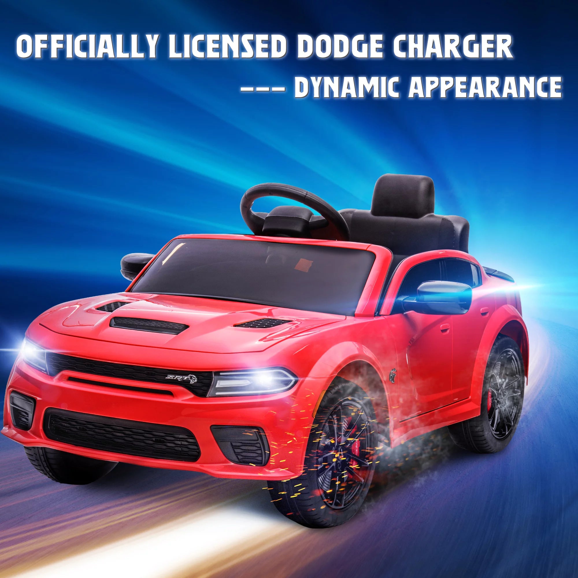 12V Battery Powered Ride On Car for Kids with Remote Control, Music, LED Lights Y47654