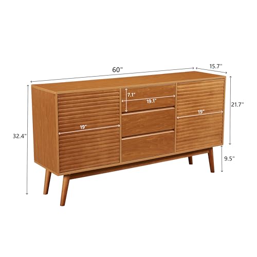Wooden TV Stand with Adjustable Shelves, Console Table for Dining Living Room T821
