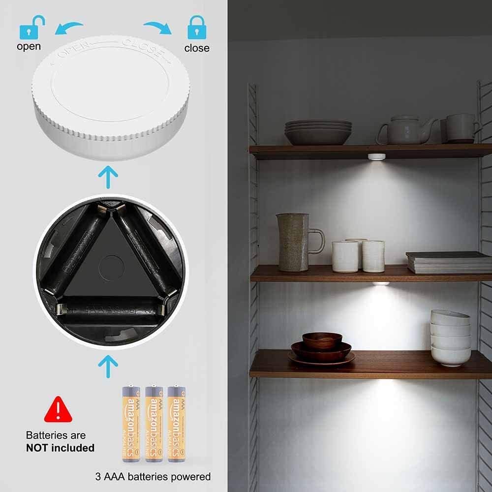 Tap Light Push Lights, 7 Pack, Battery Operated, Stick On for Cabinet Closet S1283