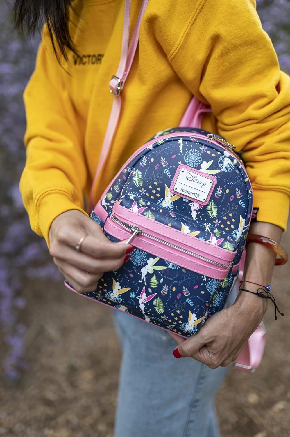 Disney Pink Tinkerbell Glow in the Dark Print Backpack M15751
